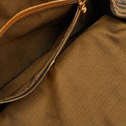 Fendi Tan/Dark Brown Canvas and Leather Vintage Zip Satchel