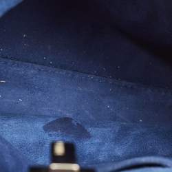 Fendi Navy Blue Selleria Leather Mini Peekaboo Top Handle Bag