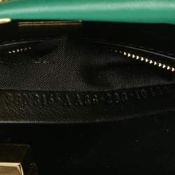Fendi Green Leather Mini Peekaboo Top Handle Bag