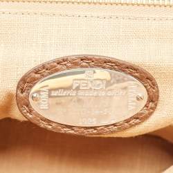 Pre Owned Fendi Bronze Selleria Leather Large Peekaboo Top Handle Bag
