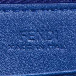 Fendi Navy Blue Snakeskin Karlito Zip Around Wallet