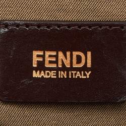 Fendi Brown/Blue Zucchino Canvas and Leather Mama Forever Shoulder Bag