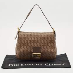 مملوكة مسبقًا حقيبة كتف فندي ماما فوريفر كانفاس مزخرف بني