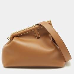 Fendi Brown Leather Medium First Shoulder Bag