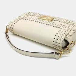 Fendi White Leather Baguette Bag