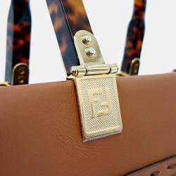 Fendi Brown Leather Sunshine Tote and Shoulder Bag
