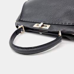 Fendi Grey Leather Selleria Peekaboo Medium bag