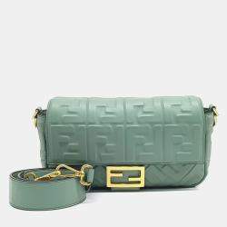 Fendi Green Leather Baguette Bag