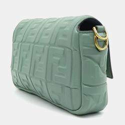 Fendi Green Leather Baguette Bag