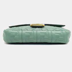 Fendi Green Leather Baguette Bag