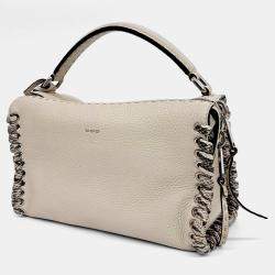 Fendi Beige Leather Selleria Layback bag