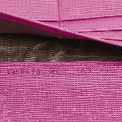 Fendi Tobacco/Pink Zucca Coated Canvas and Leather Flap Continental Wallet