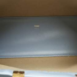Fendi Light Blue Leather Medium Sunshine Shopper Tote