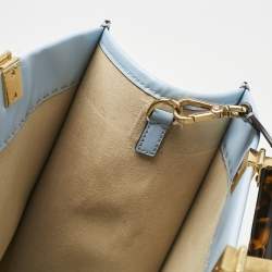 Fendi Light Blue Leather Medium Sunshine Shopper Tote