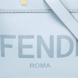Fendi Light Blue Leather Medium Sunshine Shopper Tote