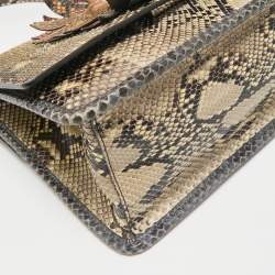 Fendi Beige Python Kan I F Logo Shoulder Bag