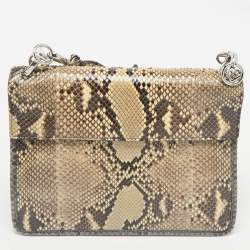 Fendi Beige Python Kan I F Logo Shoulder Bag