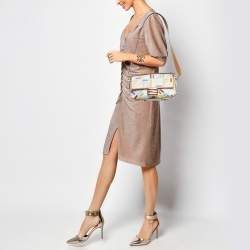 Fendi Multicolor FF Embroidery Canvas Medium Baguette Bag