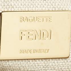 Fendi Multicolor FF Embroidery Canvas Medium Baguette Bag