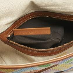 Fendi Multicolor FF Embroidery Canvas Medium Baguette Bag