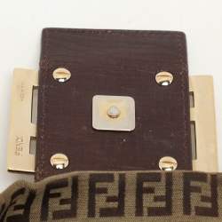 Fendi Beige/Brown Zucchino Canvas and Leather Accordion Tote
