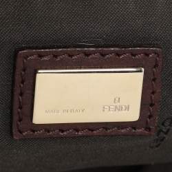 Fendi Beige/Brown Zucchino Canvas and Leather Accordion Tote