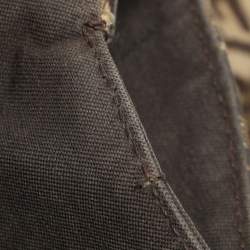 Fendi Beige/Brown Zucchino Canvas and Leather Accordion Tote