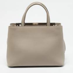 Fendi Light Beige Leather Stud Applique Petite 2Jours Elite Tote