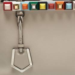 Fendi Light Beige Leather Stud Applique Petite 2Jours Elite Tote