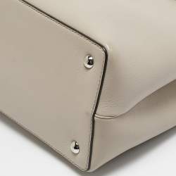 Fendi Light Beige Leather Stud Applique Petite 2Jours Elite Tote