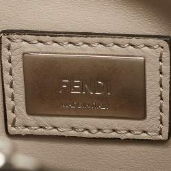 Fendi Light Beige Leather Stud Applique Petite 2Jours Elite Tote