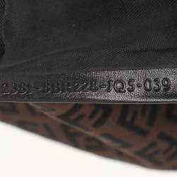 Fendi Brown/Black Zucchino Canvas and Leather Oyster Hobo