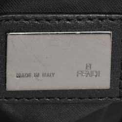 Fendi Brown/Black Zucchino Canvas and Leather Oyster Hobo