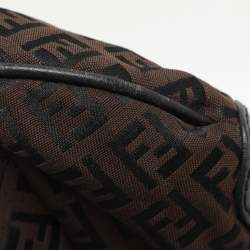 Fendi Brown/Black Zucchino Canvas and Leather Oyster Hobo