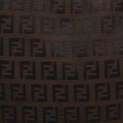 Fendi Brown/Black Zucchino Canvas and Leather Oyster Hobo