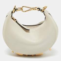 Fendi Off White Leather Nano Fendigraphy Hobo