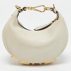 Fendi Off White Leather Nano Fendigraphy Hobo