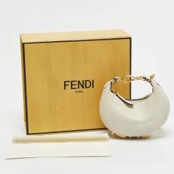 Fendi Off White Leather Nano Fendigraphy Hobo