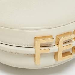Fendi Off White Leather Nano Fendigraphy Hobo