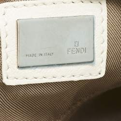Fendi White Leather Mini Mama Baguette Bag