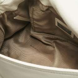 Fendi White Leather Mini Mama Baguette Bag