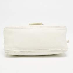 Fendi White Leather Mini Mama Baguette Bag