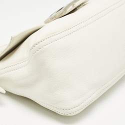 Fendi White Leather Mini Mama Baguette Bag