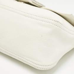 Fendi White Leather Mini Mama Baguette Bag