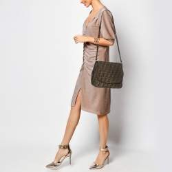 Fendi Tobacco Zucca Canvas Flap Crossbody Bag
