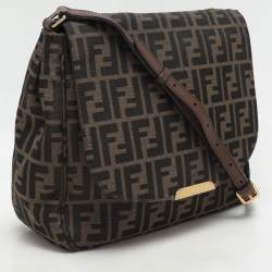 Fendi Tobacco Zucca Canvas Flap Crossbody Bag