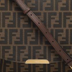 Fendi Tobacco Zucca Canvas Flap Crossbody Bag