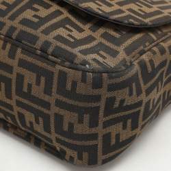Fendi Tobacco Zucca Canvas Flap Crossbody Bag