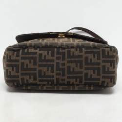 Fendi Tobacco Zucca Canvas Flap Crossbody Bag
