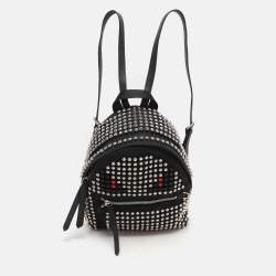 Fendi Black Nylon Monster Studs Mini Black Backpack